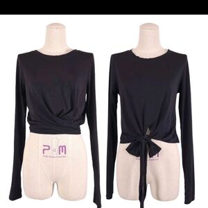 Lululemon Time to Restore Long Sleeve Solid Black Top